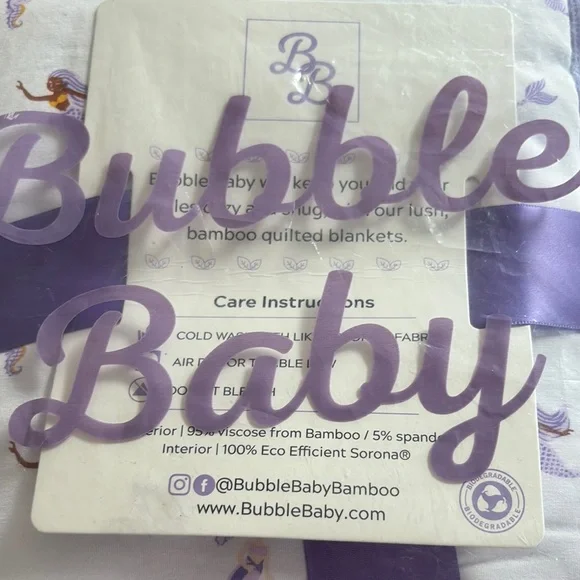 Bubble Baby Mermaid Bamboo Blanket - Picture 3 of 7